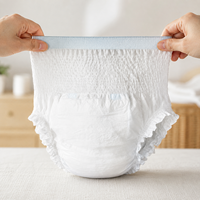 Culottes hygiéniques jetables Yueyue OEM personnalisées, blanches unies, avec volants élastiques, haute absorption, design classique, pour la nuit des femmes
