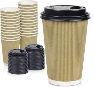Tazza di <span class=keywords><strong>carta</strong></span> di vetro di caffè da asporto compostabile eliminabile amichevole di eco di vendita calda della fabbrica per caffè - Product Image 4