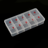 Boîte de rangement transparente en plastique à 10 compartiments numérotés pour faux ongles, idéale pour les salons de manucure