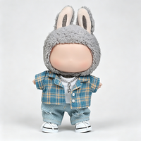[Hanya Pakaian] Set Pakaian Boneka Tiga Potong Katun Tahan Lama Dapat Dicuci, Mainan Mini Plushie Kartun DIY untuk Penggunaan Jangka Panjang