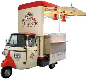 Edelstahl Food Truck Elektrischer mobiler Catering-Verkaufs automat Kunden spezifisches Fast-Food-Wagen-Dreirad mit DOT CE-Zertifizierung