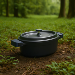 Casseruola ovale con coperchio nero, cocotte da 3,5 litri, teglia antiaderente per uso in forno - Product Image 3