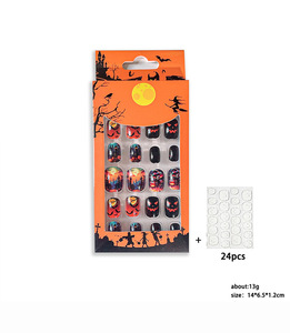Faux ongles courts pour enfants, prêts à poser, couvrance totale, pour Halloween, vente en gros - Product Image 4