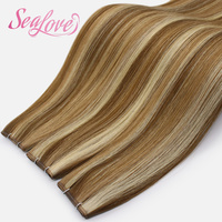 Extensions de cheveux naturels lisses Genius Weft, invisibles et sans couture, pouvant être coupées, mèches de cheveux humains à tisser