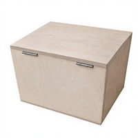 Boîte à souvenirs à charnières en contreplaqué brut, coffre de rangement pour loisirs créatifs, coffre à souvenirs en contreplaqué de bouleau avec poignées, caisse en bois de bouleau, boîte carrée en contreplaqué de bouleau