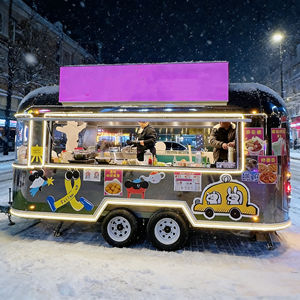 รถพ่วงจัดเลี้ยงแบบกระจกเงาพร้อมกราฟิกการ์ตูนแบบกำหนดเอง เหมาะสำหรับธุรกิจขายขนมและเครื่องดื่ม - Product Image 3