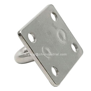 Plaque d'ancrage carrée en acier inoxydable 304 pour quincaillerie de rigging marin, fixation de bateau, boucle à œil fixe - Product Image 3
