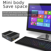 Sharerdp Mini Ordenador Barebone Económico con Celeron J1900, DDR3 de 8GB, 256GB, Doble Lan, Mini PC Linux, Caja Personalizada con Win10 para Señalización Digital