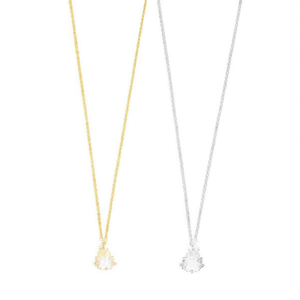 Collana con Ciondolo Diamante Angelina 6mm in Acciaio Inossidabile Color Oro e Argento, Gioielli Minimalisti da Donna per Uso Quotidiano - Product Image 1