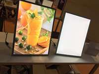 A1 A2 A3 kotak lampu Tempered Glass Ad LED bingkai Poster untuk restoran & bioskop produk pemasaran Led kotak lampu iklan