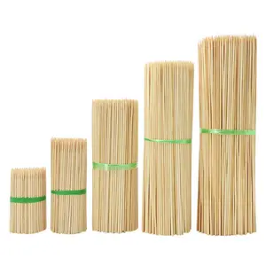 Wholesale Natural High Quality Bbq Disposable Bamboo Flat Sticks Skewers