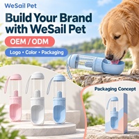 Bouteille d'eau portable pour chien OEM ODM 330 ml avec un bouton pour le débit d'eau, un couvercle de protection et un bouchon de remplissage séparé pour les voyages