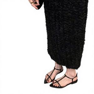 Sandalias de Tacón Grueso de Piel Sintética Roja con Tira Fina para Mujer, Nuevos Estilos de Primavera, Verano y Otoño, Zapatos de Tacón Alto Puntiagudos - Product Image 3