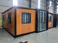 Salle extensible à double aile avec dimensions de 10FT/20FT/30FT/40FT, installation facile pour usage domestique, bureau, bâtiment, école, structure en acier