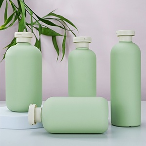 HDPE 200ml 250ml 300ml 400ml 500ml Matte Green <b>Plastic</b> <b>Empty</b> Conditioner Shower Gel Hair Care Shampoo <b>Bottles</b> with Flip Cover - Product Image 2