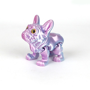 Adorables figurines imprimées en 3D : Bouledogue français articulé, jouet de bureau, animal de compagnie mignon, anti-stress, ornement, animaux, dinosaures – Produit très vendu - Product Image 2