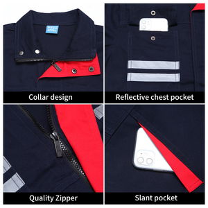 高品質吸湿発散性コットン作業服安全溶接作業着スーツ高視認性反射テープ付きカスタム作業服 - Product Image 4