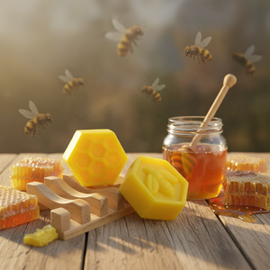 Jabón Artesanal de Colmena de Abejas al por Mayor, Jabón <span class=keywords><strong>en</strong></span> Barra Hidratante para Lavado Facial con Proteína de Seda Hidrolizada y Aceite Esencial de Rosa - Product Image 2