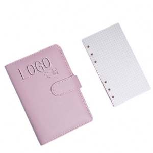 Libreta de Cuero PU con Cubierta Vacía A5/A6, Estilo Macaron, Hojas Sueltas, Diseño de 6 Anillas, 60 Páginas, Tendencia Creativa - Product Image 1