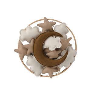 Mobile bébé en bois et feutre, ciel nocturne, lune et étoiles, pour berceau, accessoires de fête prénatale, style bohème nordique - Product Image 2