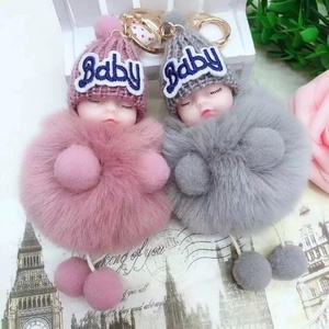 Populares Colgantes de Peluche de Muñeca Dormilona con Bola de Peluche, Lindos Llaveros de Muñeca Bebé Dormilona, Llaveros de Peluche para Coche - Product Image 2