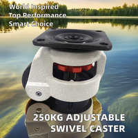 Roulette pivotante industrielle rétractable de 3 pouces pour usage intensif de 250kg en aluminium, fer, nylon, hauteur réglable, mise à niveau principale OEM