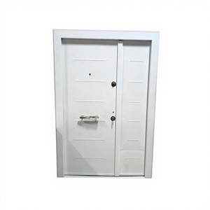Puerta Comercial Exterior Moderna Manual de PVC/Acero-Madera, con Acabado Ignífugo, 1.1mm de Grosor, 2 Años de Garantía, para Almacén - Product Image 1