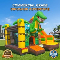 DFRL Trampoline Gonflable Combo Toboggan Thème Dinosaure Matériau PVC 0,55 mm Garantie 3 Ans Capacité >300 kg