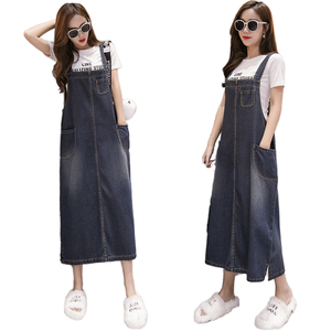 Falda vaquera con tirantes para <span class=keywords><strong>mujer</strong></span> al por mayor, <span class=keywords><strong>Vestido</strong></span> <span class=keywords><strong>vaquero</strong></span> de verano, ropa de calle 2024, <span class=keywords><strong>Vestido</strong></span> <span class=keywords><strong>vaquero</strong></span> dividido para <span class=keywords><strong>mujer</strong></span> de talla grande - Product Image 1
