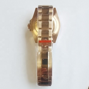 Montre pour hommes 40mm or Rose boîtier étanche en acier inoxydable GMT lunette saphir cristal pour japon mouvement NH35 NH36 - Product Image 5