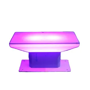 Best Quality Furniture Plastic Rectangular Glowing Led Dinner Table