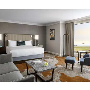 현대 Luxury4 또는 5 성급 호텔 객실 표준 침실 가구 세트 침대 소파 TV 캐비닛 드레서 거울 나무 가구