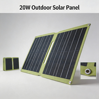 Panneau solaire monocristallin pliable portable TC Black Outdoor 20W avec charge rapide USB Type C, efficacité 23%