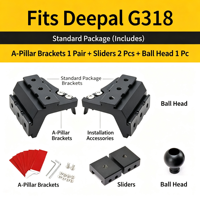 Support de fixation pour projecteur de poteau A en aluminium CNC de haute qualité pour Deepal G318, support de montage pour éclairage de travail LED tout-terrain sans perçage, 1 paire