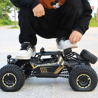 AiJH Coche RC Rock Crawler de 50CM, Eléctrico de Alta Velocidad 2.4GHz, de Aleación Metálica con Luces, Camión RC 4WD para Escalada