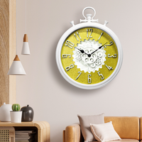 Horloge murale ronde moderne 47x38 cm, horloge murale vintage de luxe avec engrenages, vente en gros, dropshipping DDP
