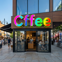 Enseigne lumineuse 3D personnalisée en lettres LED RGB en acrylique pour café, enseigne murale pour café