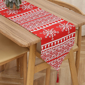 <span class=keywords><strong>Runner</strong></span> da Tavola Natalizio a Doppio Strato, Resistente alle Pieghe e allo Strappo, Spesso, con Pupazzo di Neve e Babbo Natale, per Tavola Invernale - Product Image 1
