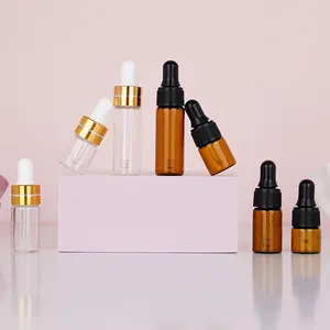 Empty Mini Tester Sample Glass Bottle Essential Oil Bottle Packaging 1ml 2ml 3ml 5ml Essential Oil Dropper Bottle