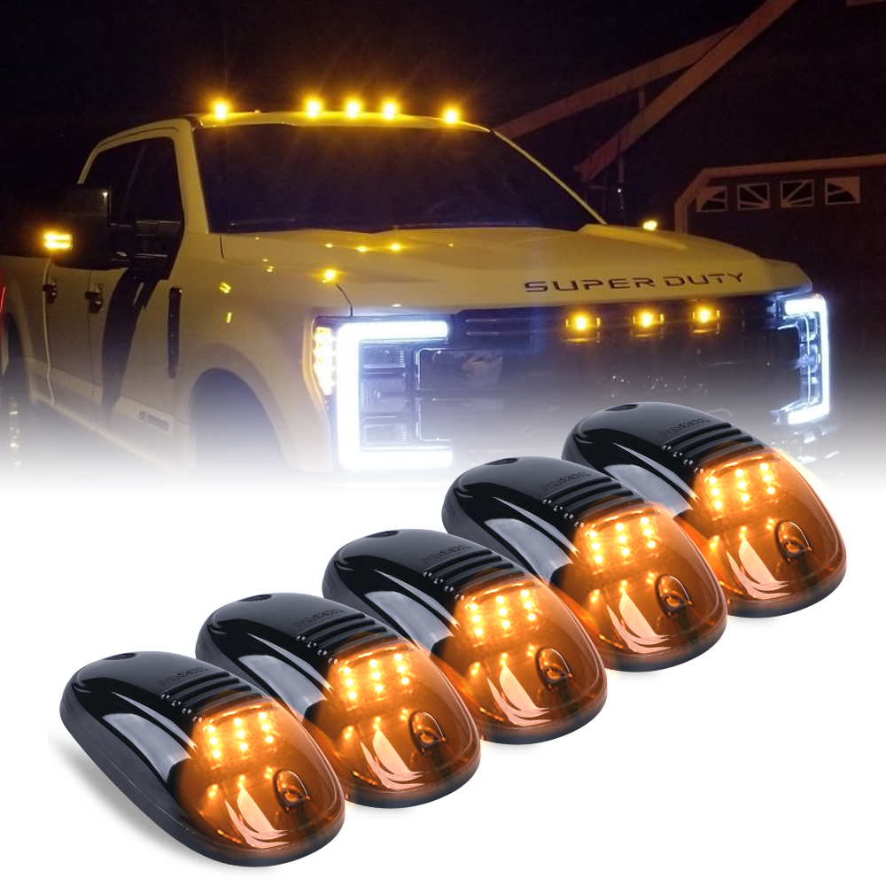 DERMOKA Cab Roof Top IFF17 Marker Lights White Led Clearance Running Lamps For 2014 2023 Dodge Ram Promaster 1500 2500 3500 5pcs Clear Len