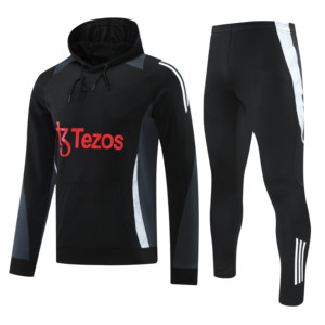 Sweat-shirt à capuche imprimé demi-zip à séchage rapide pour l'automne-hiver, tenue d'entraînement, clubs européens Manchester 25/26 - Product Image 1