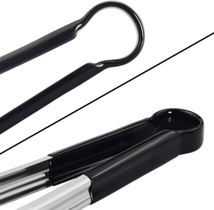 Pinces de cuisine robustes en acier inoxydable et plastique à long manche, lot de 4, écologiques pour barbecue et steak - Product Image 2