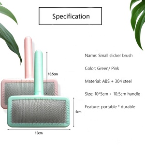 Baoli Odm huisike keychain 100x155mm Pet <span class=keywords><strong>spazzola</strong></span> in plastica pettine perni in acciaio inossidabile Grooming Slicker Brush <span class=keywords><strong>spazzola</strong></span> <span class=keywords><strong>per</strong></span> animali domestici - Product Image 5