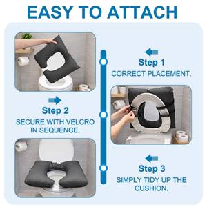 Funda acolchada impermeable para asiento de inodoro portátil con correas de fijación para el cuidado de ancianos - Product Image 5