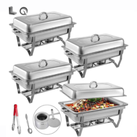 Réchaud de Buffet Professionnel en Acier Inoxydable pour Hôtels et Restaurants, Bain-Marie Chauffe-Plat à Gaz pour Traiteur et Maintien au Chaud