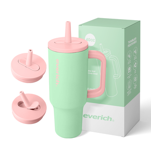 Ly giữ nhiệt 40oz có tay cầm và ống hút bật, chống rò rỉ 100%, làm bằng thép không gỉ, phù hợp với giá để cốc trên xe hơi - Product Image 5