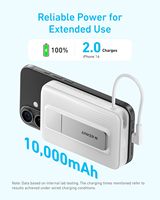 Anker Zolo Chargeur portable sans fil magnétique 10,000mAh 30W Max Batterie à charge rapide Support réglable Câble USB-C