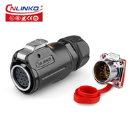 Cnlinko LP24 Cables y Conectores de Aviación de 2, 3, 4, 10, 12, 19 y 24 Pines, Enchufe y Conector de Instalación Inversa
