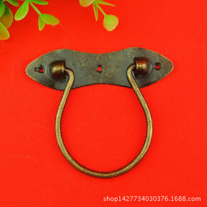 Poignée de meuble en forme d'anneau 98 mm x 28 mm en fer style antique pour armoire et boîte en bois, durable - Product Image 5