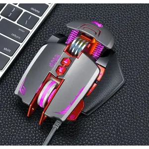 Souris de jeu légère T-Wolf V9, filaire, programmable, avec éclairage respirant, USB - Product Image 1
